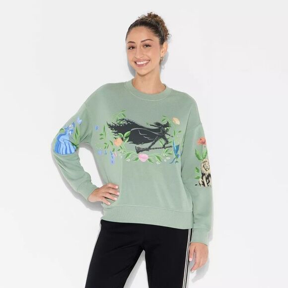 NEW Wicked For Good Target Graphic Pullover Sweatshirt Sage Green SMALL - Picture 1 of 2